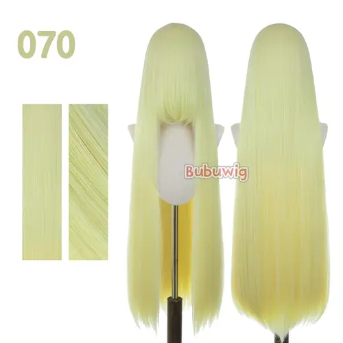 Bubuwig Synthetic Hair 100cm Long Straight Pure Color Cosplay Wigs Over 100 Colors Black White Red Blue Brown Wig Heat Resistant - Image 50
