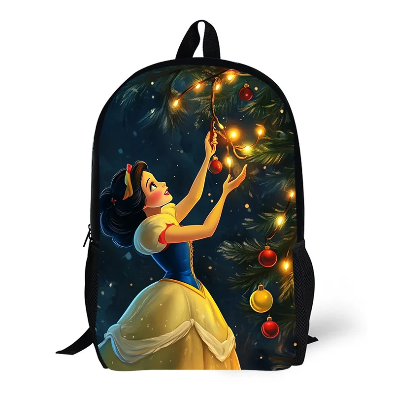 1pc Snow White decorated Christmas tree print backpack, student backpack, gift, suitable for daily commuting and travel use