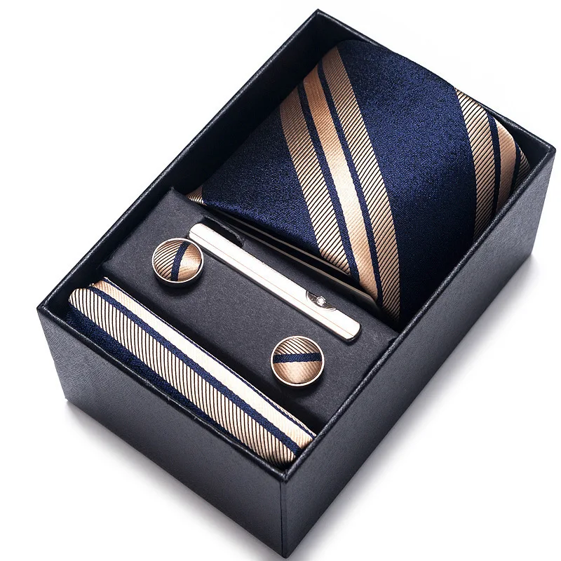 Business tie Handkerchief cufflinks Men's tie jacket for men's formal casual tie suit accessories Wedding in gift box set