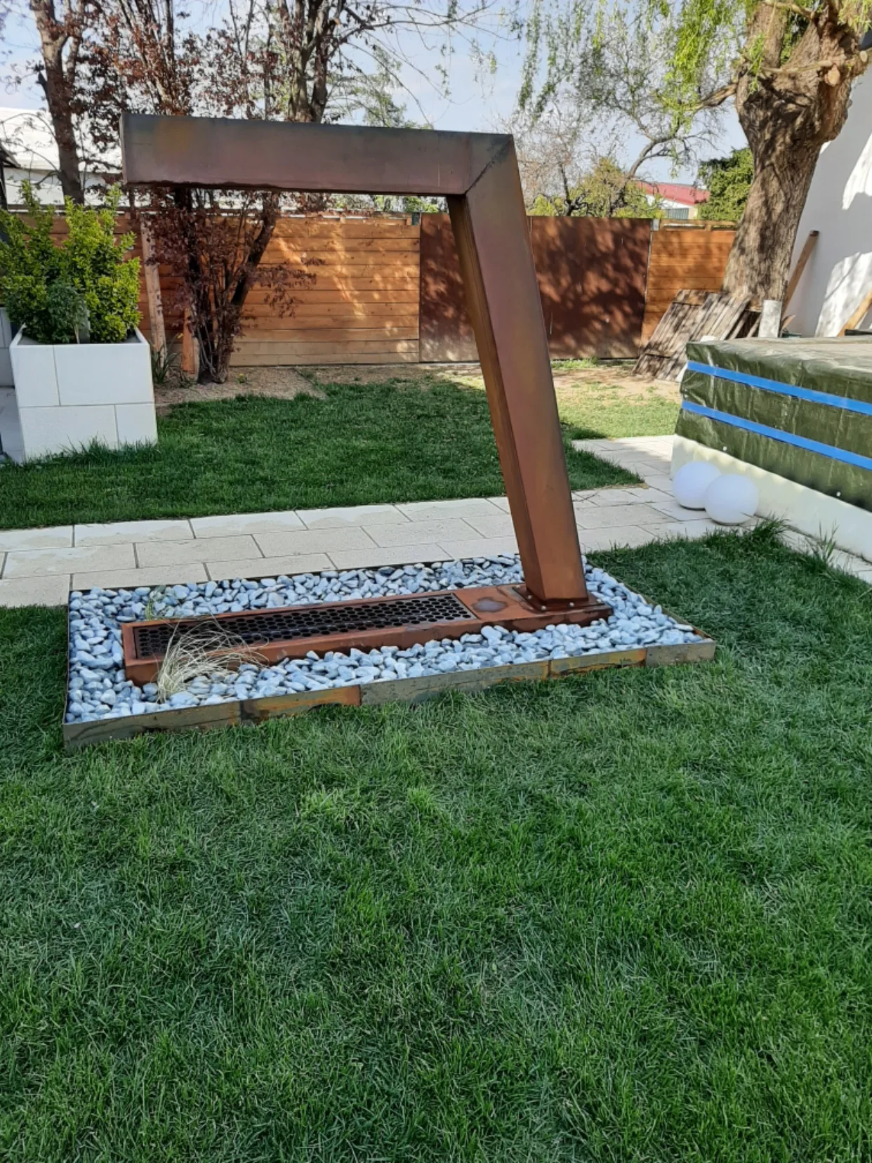 weathering steel rain curtain outdoor water features landascape fountain