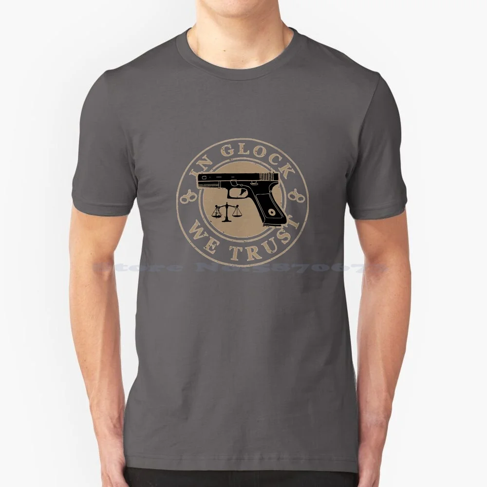 In We Trust T Shirt 100% Cotton Tee In We Trust Album In We Trust Logo Gun Logo G 17 26 34 45 Guns Loves I Love My Hekler And