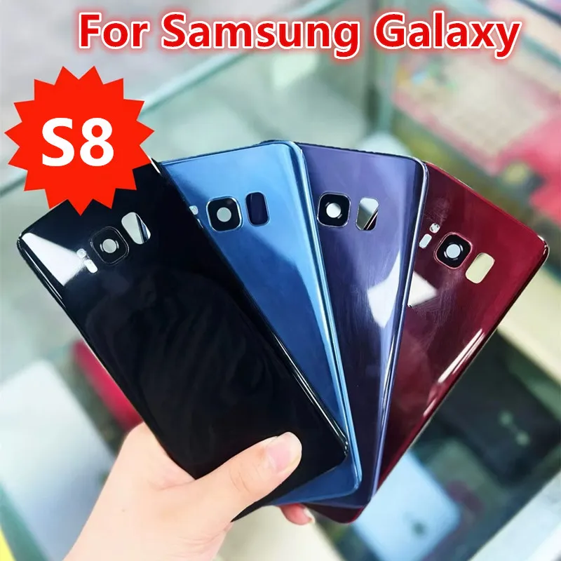 

Корпус S8 для Samsung Galaxy S8 G950 5,8 дюйма, стеклянная задняя крышка аккумулятора, ремонт, замена задней крышки двери + объектив камеры
