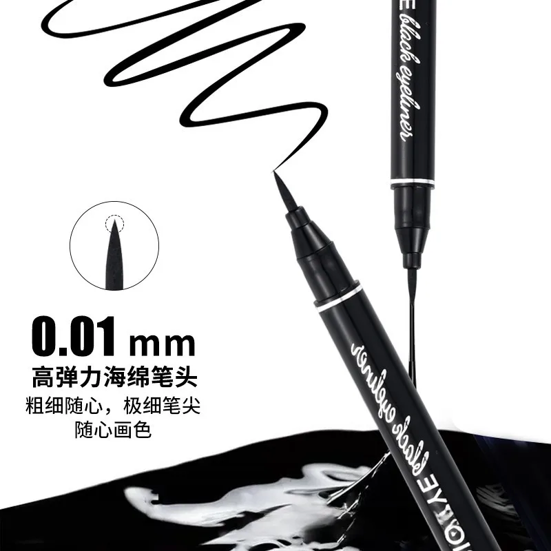 Cooler schwarzer Eyeliner-Stift, wasserdicht, langlebig, nicht schwindlig, schnell trocknend, glatter schwarzer Eyeliner-Stift für Damen, Augen-Make-up-Produkte