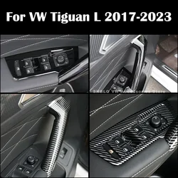 室内ドアハンドルパネルカバー、ウィンドウスイッチボタン、vw tiuan l用成形トリム、2017 2018 2019 2020 2021 2022