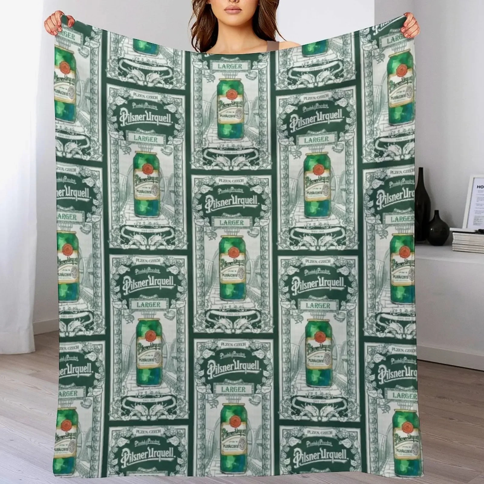 Pilsner urquell beerr pilsen Throw Blanket Sleeping Bag Warm Blankets