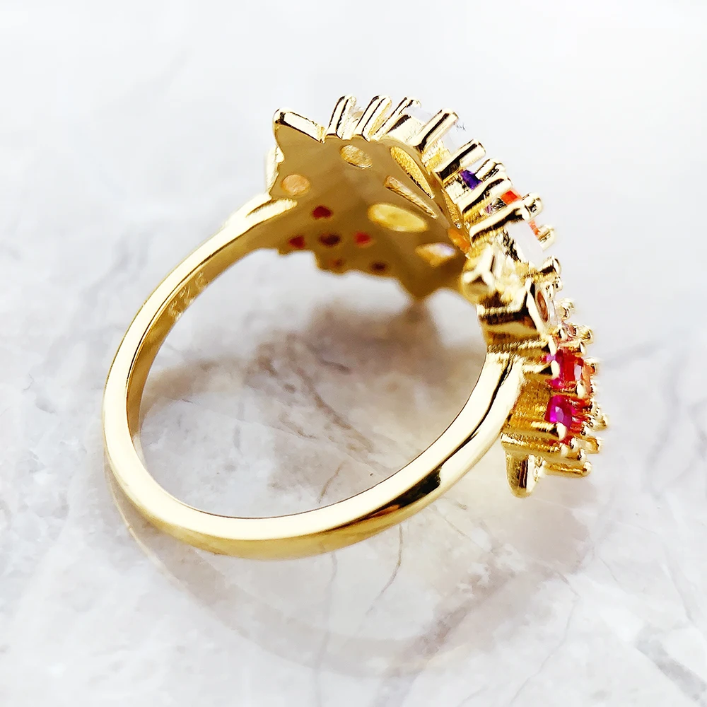 Women's Bohemian 925 Silver Flower Ring, Artistic