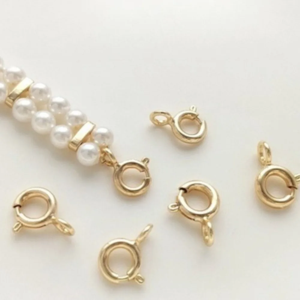 

1Pcs Copper Clasps & Hooks 14K Gold Color Fine Spring Buckle Handmade Accessories DIY Bracelet Necklace Jewelry End Buckle