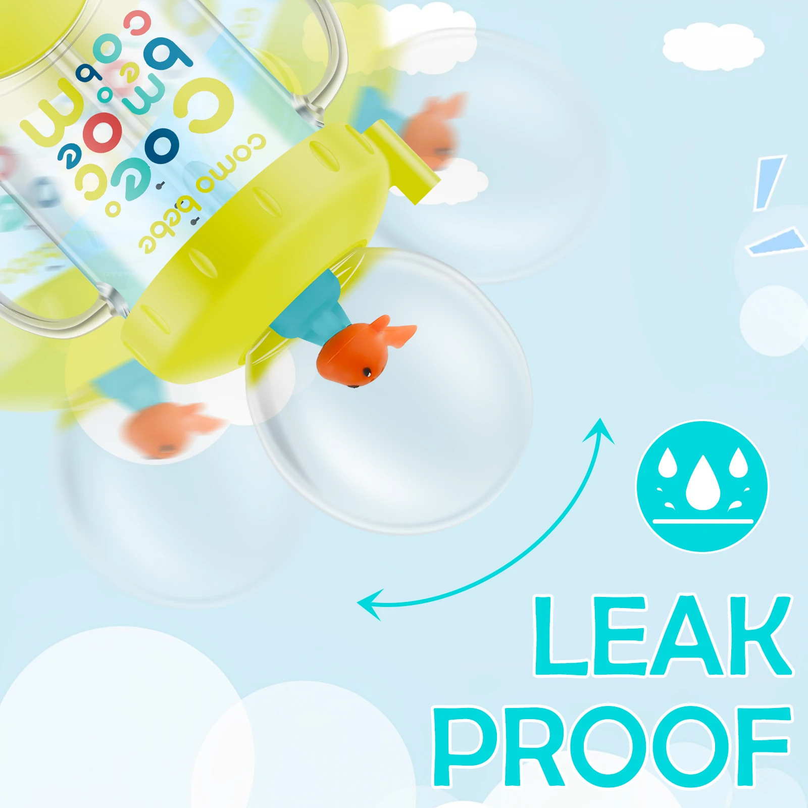 لطيف الحوت بخ كوب ماء الطفل تعلم شرب كوب مع القش BPA الحرة مانعة للتسرب الرضع أكواب مياه زجاجة 220 مللي كوب طفل صغير #5