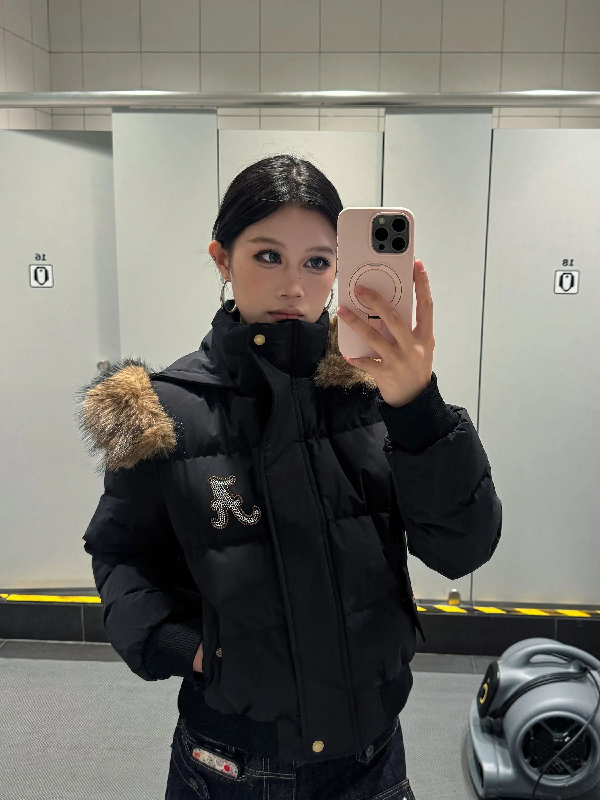 

Теплое женское хлопковое пальто с американскими буквами Jaet и меховым воротником с капюшоном, осенне-зимнее ретро-платье на молнии