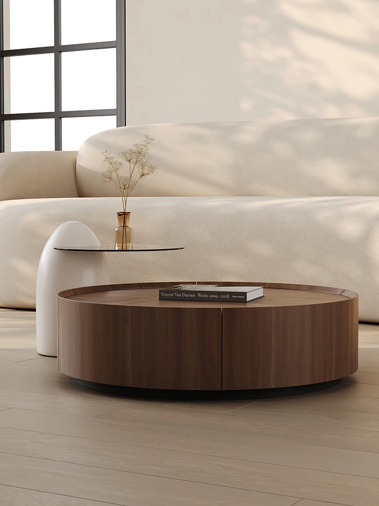 طراز إيطالي، فاخر بسيط، خشب متين، طاولة قهوة، منزلية، بسيطة، حديثة، جوز #2