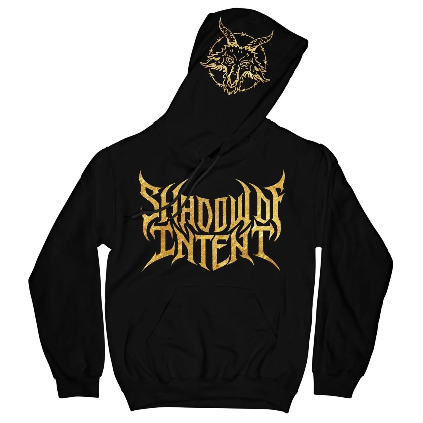 

Heavy Mental Hoodie Shadow of Intent Golden Goat Printed Pullovers Mens Long Sleeve Hoody Tops Harajuku Streetwear Hooded Coats