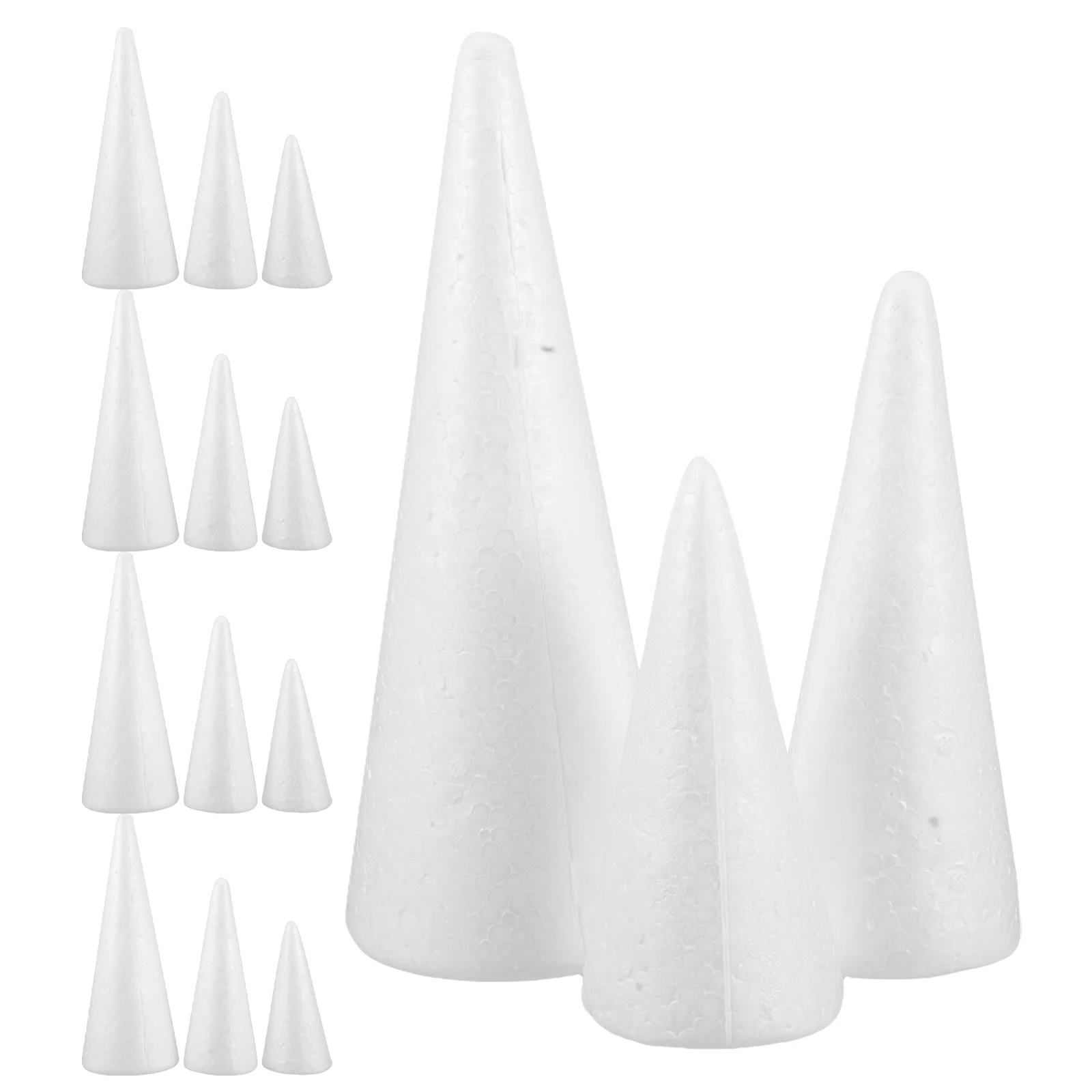 

15 Pcs Conical Foam Christmas Tree Foams Cones for DIY Children Toys Decorations Craft Supplies Simple Picture