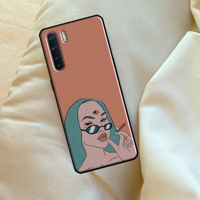 Three Eyed Girl Aesthetic For OPPO A17 A57 A77 A5 A9 A53S A52 A72 A96 A76 A16 A54 A74 A94 A38 A58 A78 A15 A79 Case