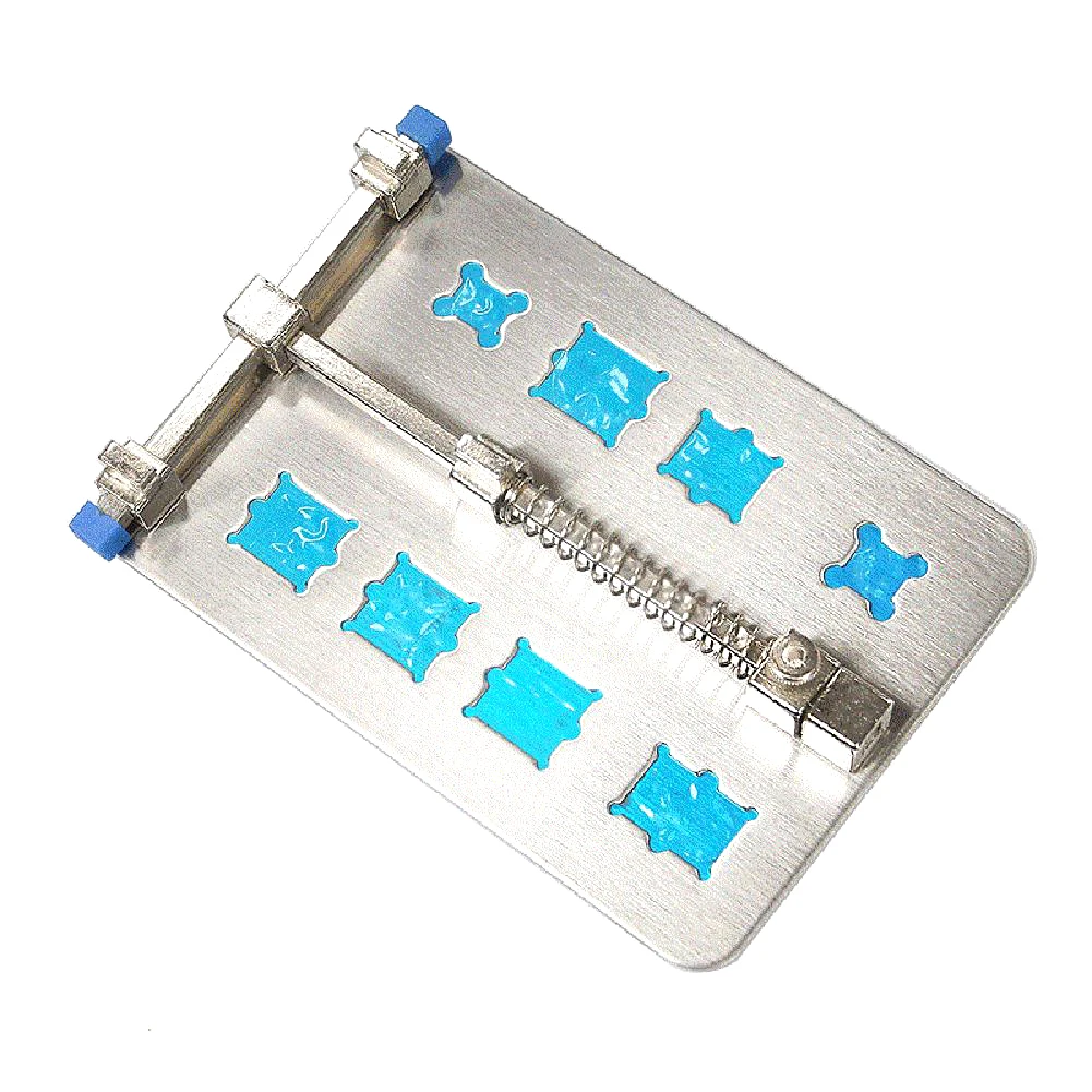 

PCB Holder Circuit Board Holder 120x80mm Anti-slip Pad Glue Removal Groove Soldering Platform Stainless Steel New