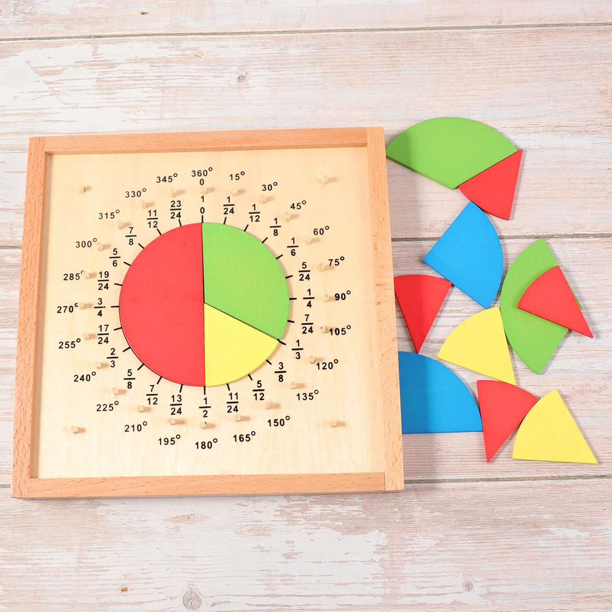 Material didáctico de fracción de madera, juguete de matemáticas para niños, desarrollo educativo de la inteligencia, Color brillante, diseño seguro sin rebabas, matemáticas para niños