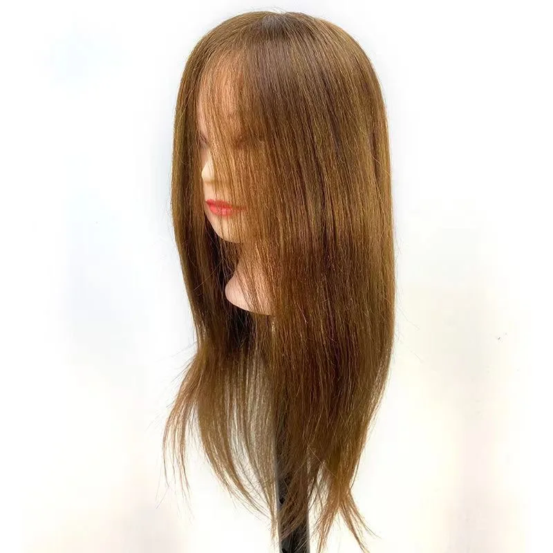 Modèle de tête de coupe de cheveux, pratique de la coupe de cheveux, modèle de fausse tête, cheveux entièrement authentiques, cheveux tissés, tête de modèle de poupée