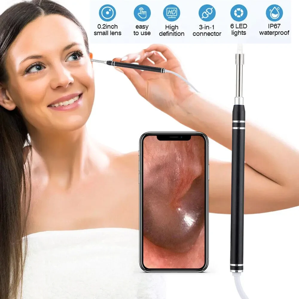 1 Set Ear Cleaning Endoscope Smart Visual Earpick Mini Camera Wireless Intelligent ear cleaner Earwax Remover