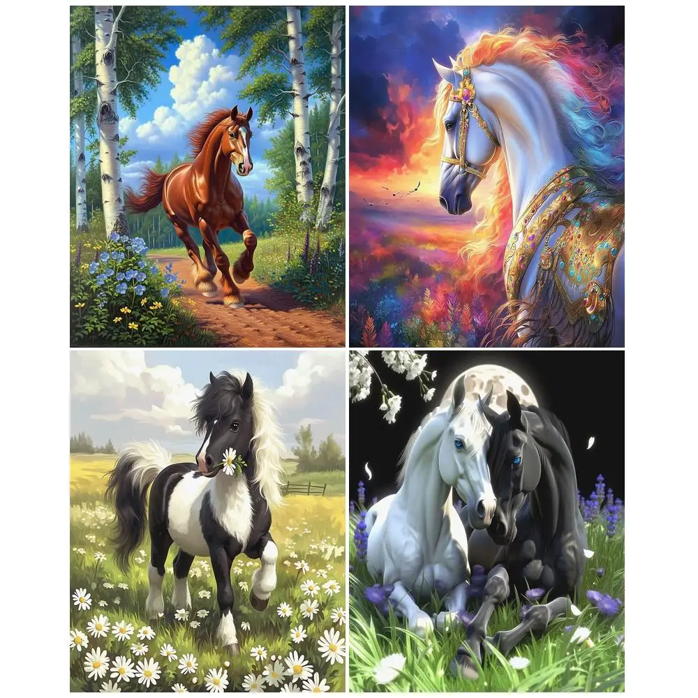 

GATYZTORY Horse Painting By Numbers Home Wall Art Decor Drawing By Numbers Animal Canvas for Painting Kits Crafts Picture Paint