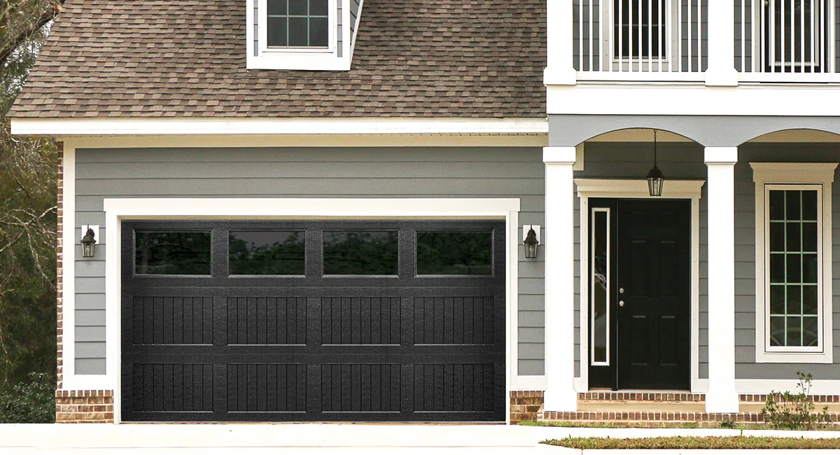 

DN Heavy Duty Modern Bi Fold Rolling 4 Panels Garage Door Aluminum Foam Padding Brown Grille Frameless Hidden Garage Doors