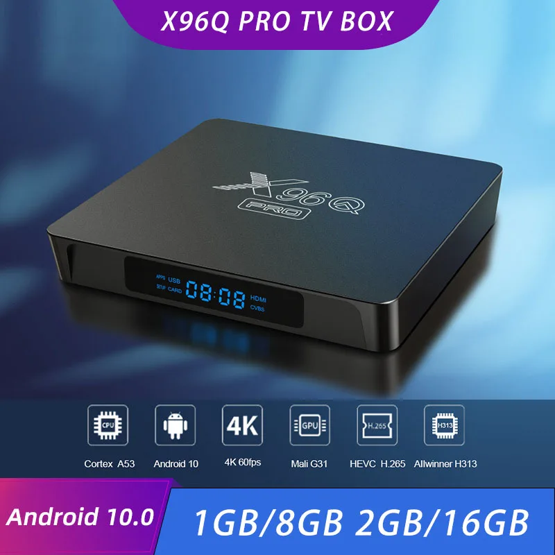 

X96Q PRO TV BOX Android 10.0 Allwinner H313 2GB 16GB / 1GB 8GB 2.4G WiFi 4K HD Smart Media Player Set Top Box