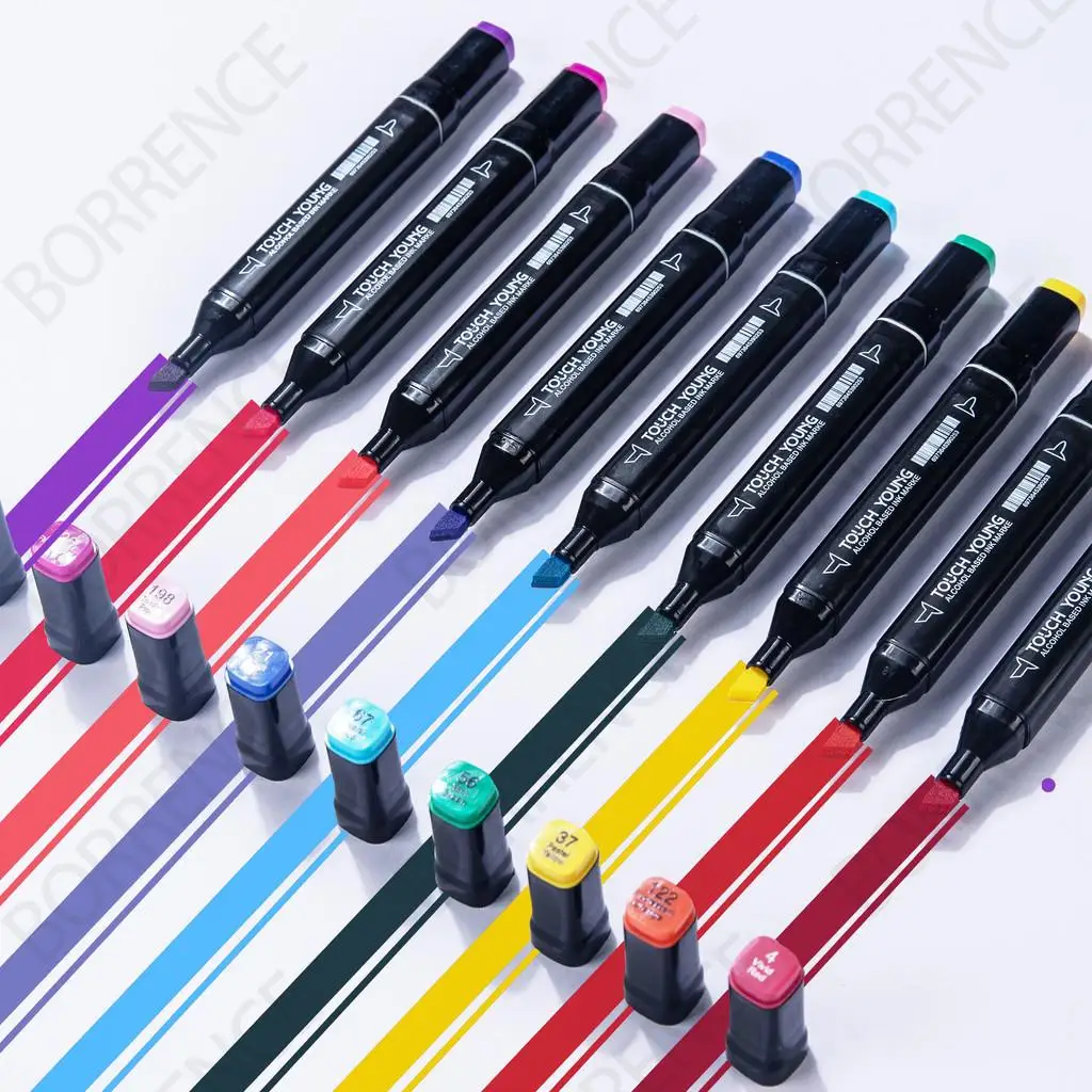 48-80 สีDual Tip Marker,ผ้าใบสีดํากระเป๋าฐานสําหรับวาดเซรามิค,ปูนปลาสเตอร์,Artifact Craft Artเครื่องเขียน