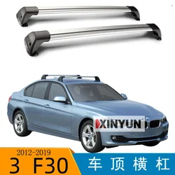 2 pcs For BMW 3 SERIES 4 DOOR SEDAN  2012 - 2018 F30 F80 roof rack roof bar car special aluminum alloy belt lock Led shooting