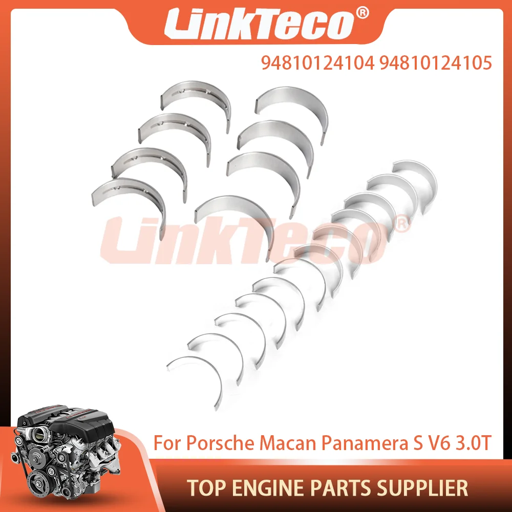 Engine Crankshaft Main & Con Rod Bearing Fit 3.0 T L V6 DCN CTM DLZ For 13-20 Porsche Panamera S/4S 970 Macan SGTS 95B 3.0T 3.0L