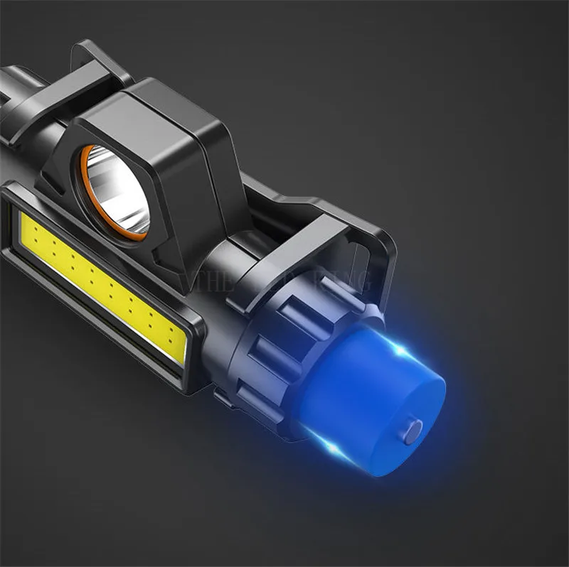 Portable mini Powerful Headlamp USB Rechargeable LED Headlight Body Head Flashlight Built in lithium battery Torch Light Lamp