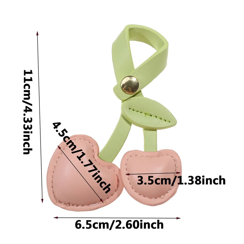 복숭아 하트 체리 키 체인 장식, DIY 공예 액세서리, 가방 펜던트 키링, 가방 장식
