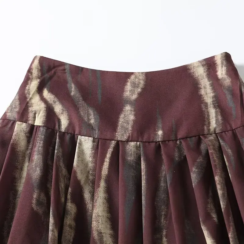 

Dave&Di Floral Print 2026 High Waist Pleated Skirt Woman Clothing French Bohemian Vintage Print Skirt Faldas Skirts Women