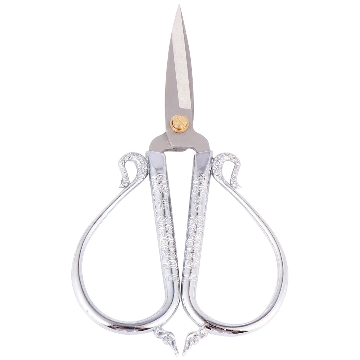 1Pcs Auspicious Clouds Scissors Wedding Shears Vintage Style Durable Practical Embroidery Sewing Crafting Office Gift Silver