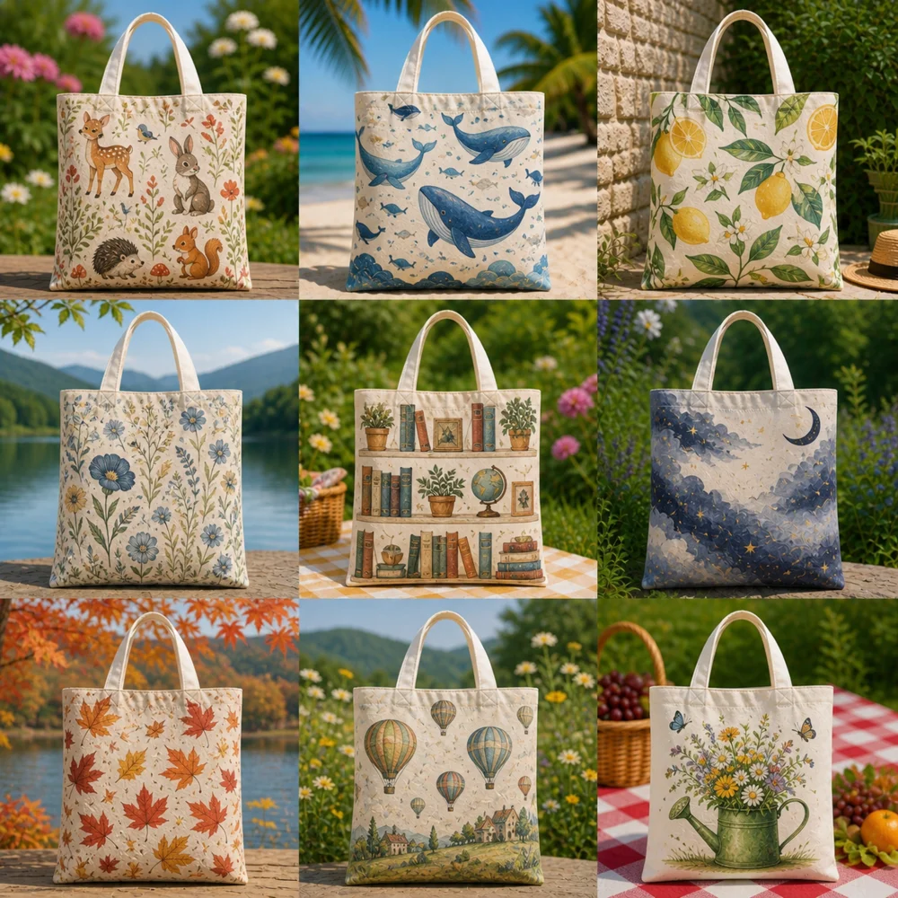 Personalisierte Einkaufstasche aus Canvas mit Fotodruck, Individuelles Bild, Modische Einkaufs- und Reisetasche, Geschenk für Freunde – Detail 8