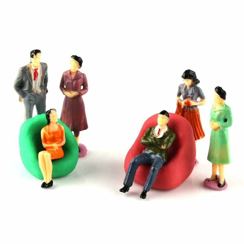 50 قطعة نموذج الناس أرقام المراسلين قطار مشهد 1:50 مقياس مختلط اللون تشكل البلاستيك رسمت نموذج الناس الشكل ديكور المنزل #5