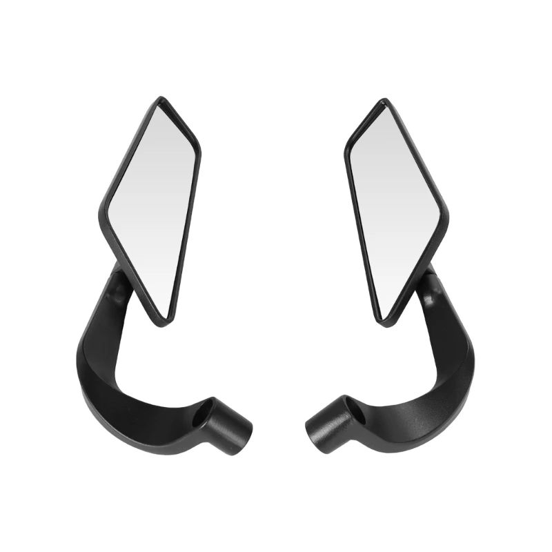 Motorrad-Spiegelpaar, schwarze Seitenspiegel Blade-Stil mit Packung H8WE – Detail 1