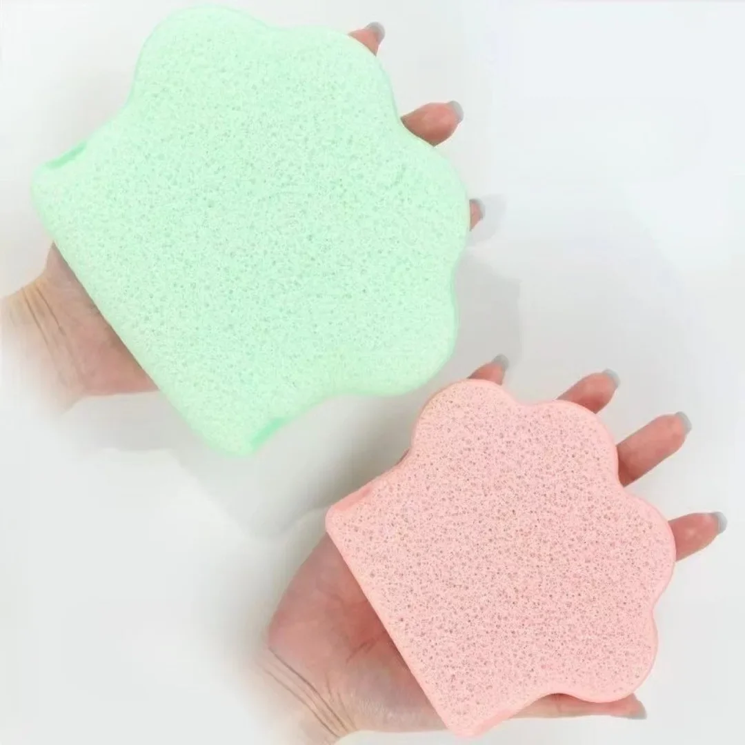 Esponja Facial de pata de gato, almohadillas de limpieza Facial, guante reutilizable, esponja de baño, almohadillas exfoliantes de burbujas, herramientas de maquillaje de limpieza profunda, 1 ud.