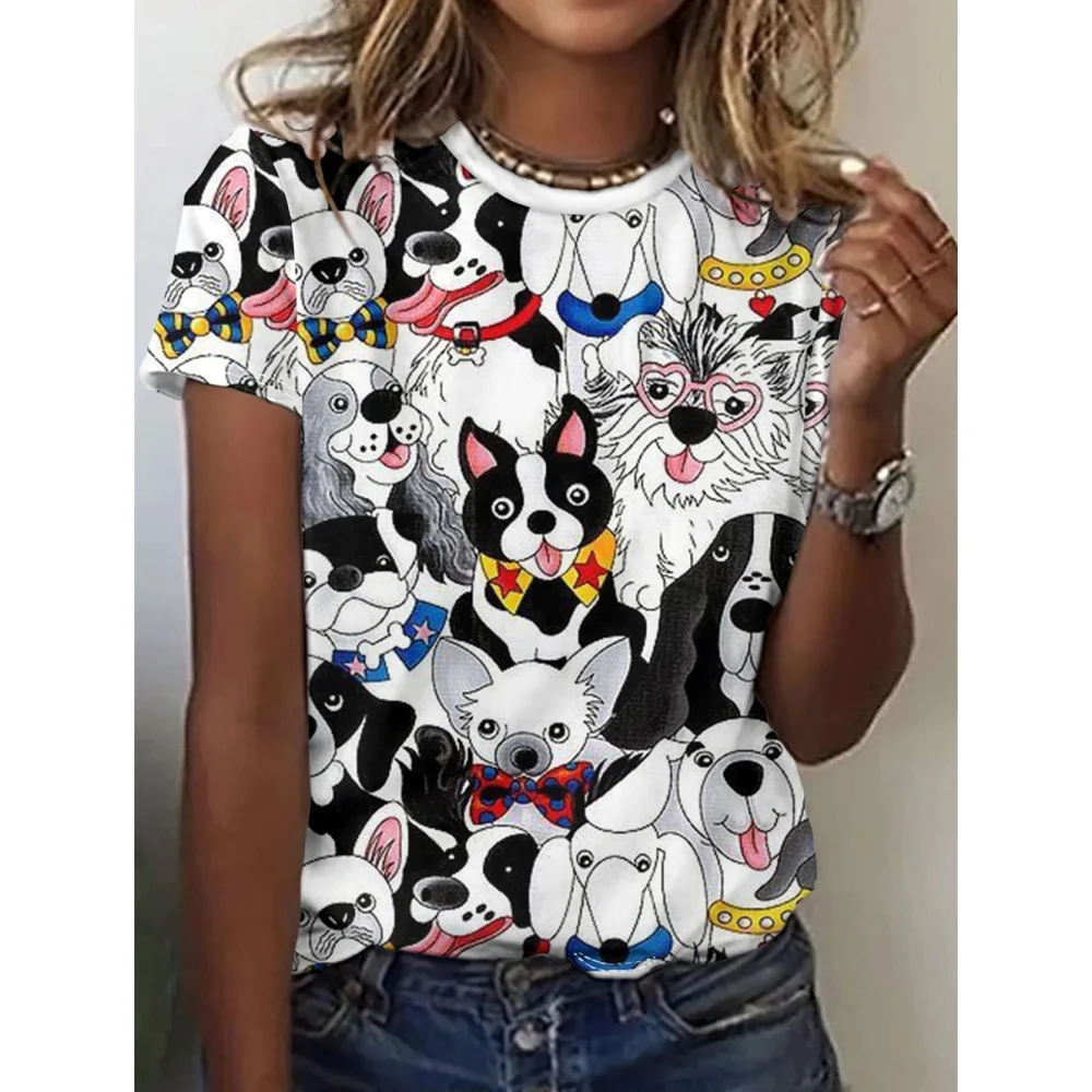 

Women's T-Shirt Summer Fashion Short Sleeved Casual Top Loose Breathable Micro Elastic Round Neck T-Shirt Women's Clothing Tee