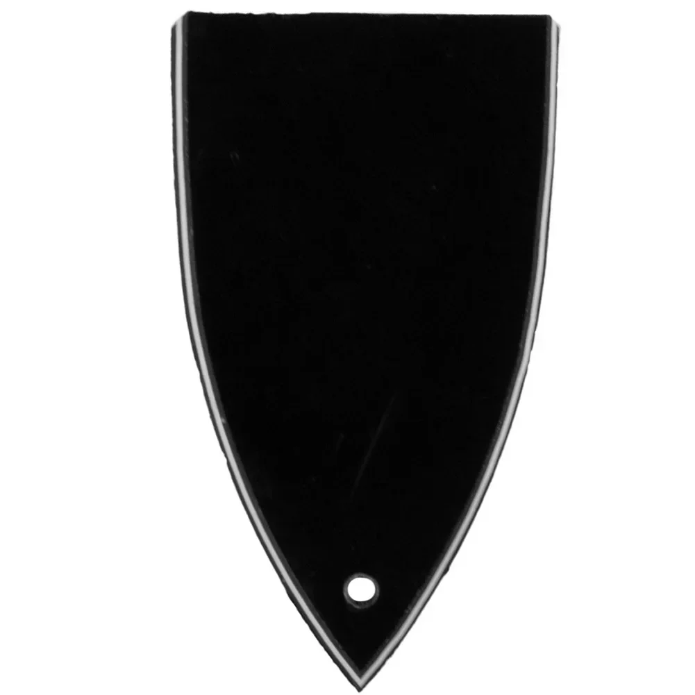 1 Hole 3 Ply Truss Rod Cover For Electric Guitars Black PVC Truss Rod Cover Plate Scroll Plate Gibson Black Bell Shape Guitar - view 3