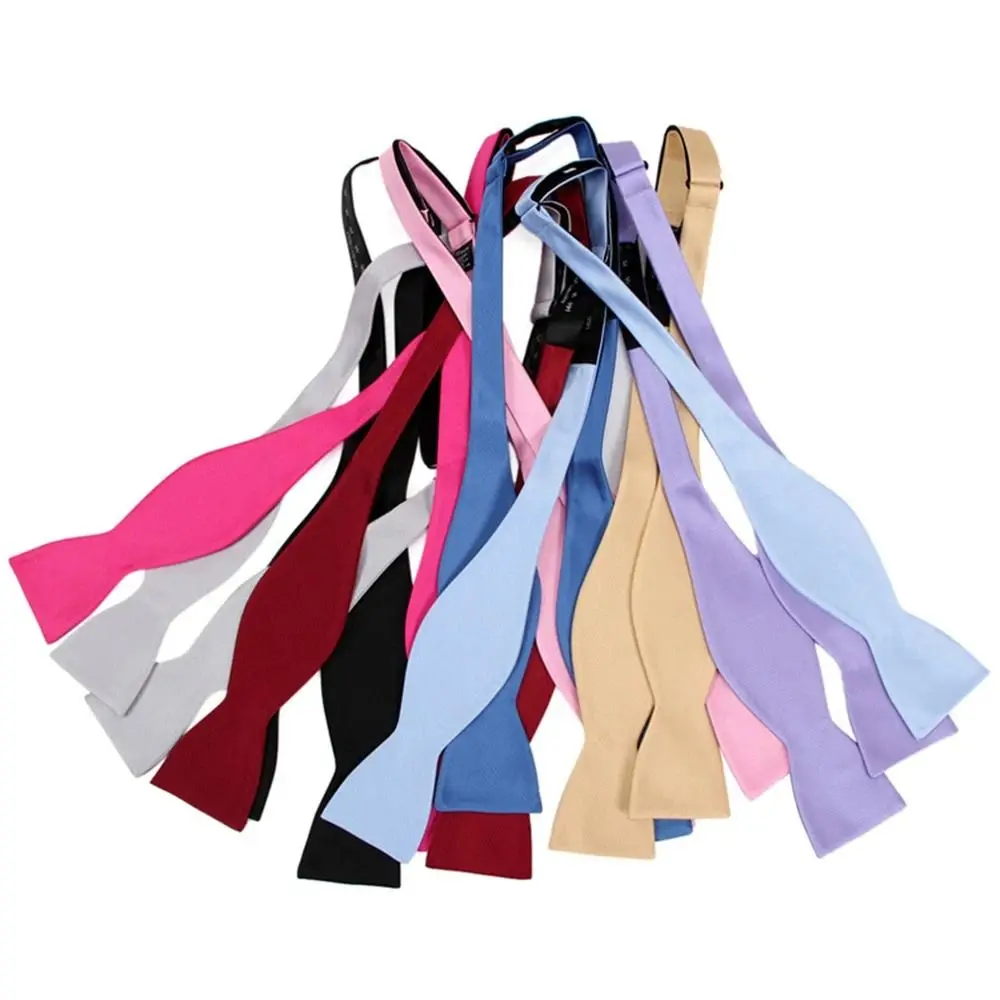 

New Silk Satin Mens Bowties Self Bow Ties Solid Color Adjustable Men Vintage Bowtie Bowknot Gift Classic Wedding Party Ties