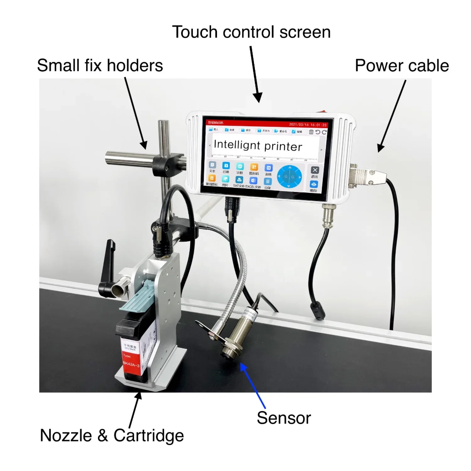 Inkjet printer date printing machine date printer for food plastic films / carton box expiry date printing