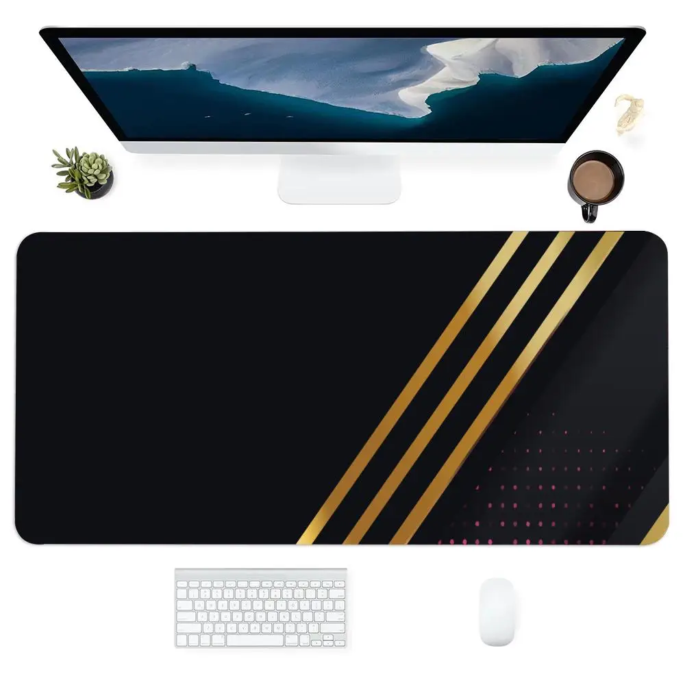 Retro Geometric Diagonal Stripe Large Size Table Mat For Bedroom Learning Laptop Office Desktop Games Mat