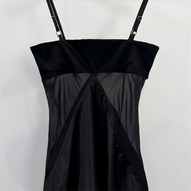 Immagine 5: Abiti casual da donna: Nuovo mini abito estivo 2026 in rete con inserti, vestito corto senza maniche slim fit con bretelle, abiti da festa Y2K