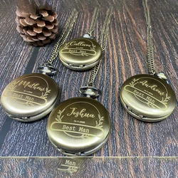 Personalized Custom Pocket Watch Simple Retro Nostalgic Wall Watch Goose Egg Shape Engraved Chain Watch Wedding Gift