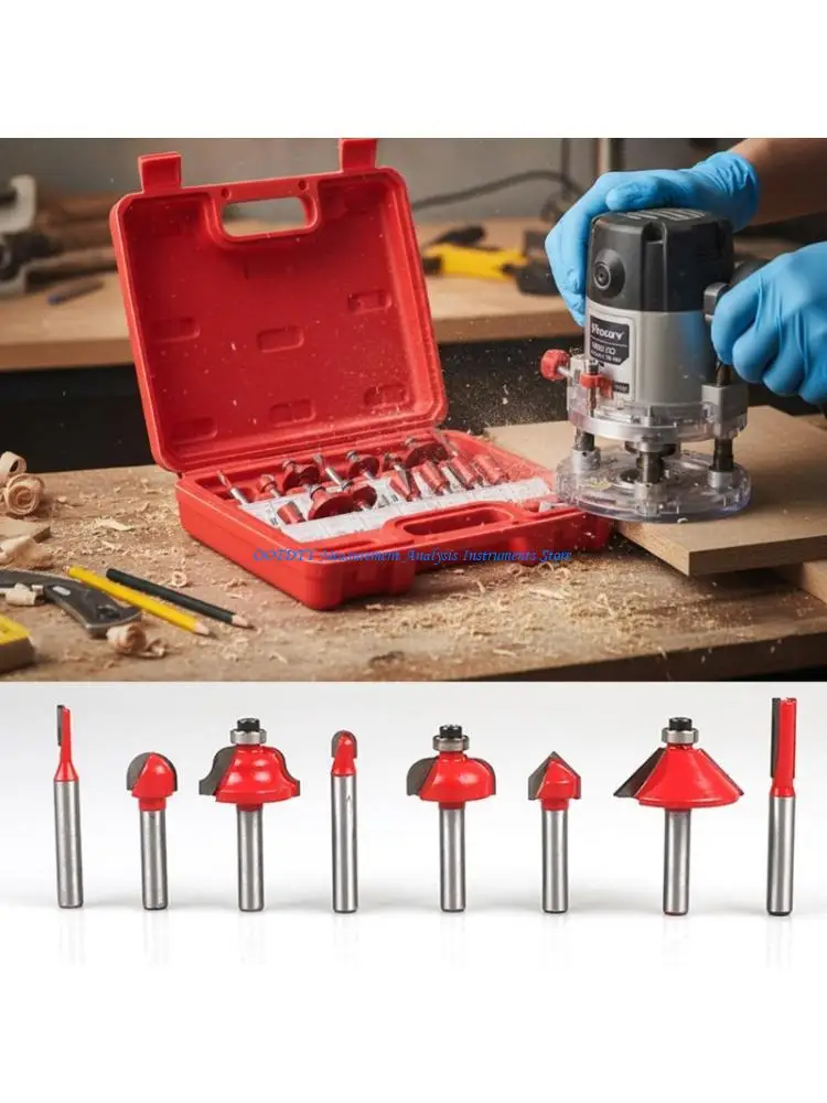 

Набор фрез из легированной стали 367D, 15 шт., хвостовик 1/4 дюйма для точной обработки дерева и профилирования кромок, мебели