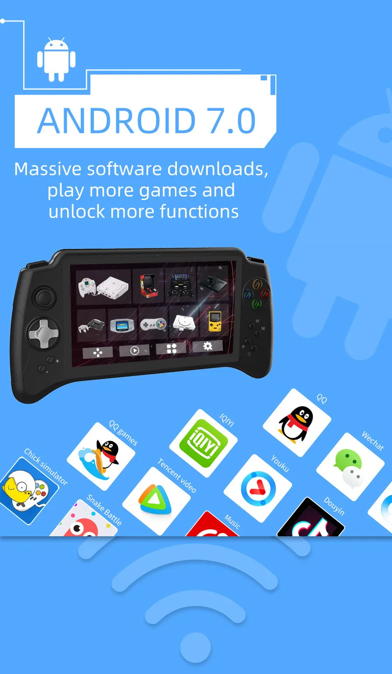 Powkiddy new product x17 Android handheld 7-inch large-screen handheld PSP game console DC/ONS/NGPMD arcade