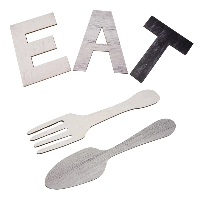 

Set Of EAT Sign, Fork And Spoon Wall Decor, Rustic Wood Eat Decoration,Decoration Hang Wood Letters For Wall Art