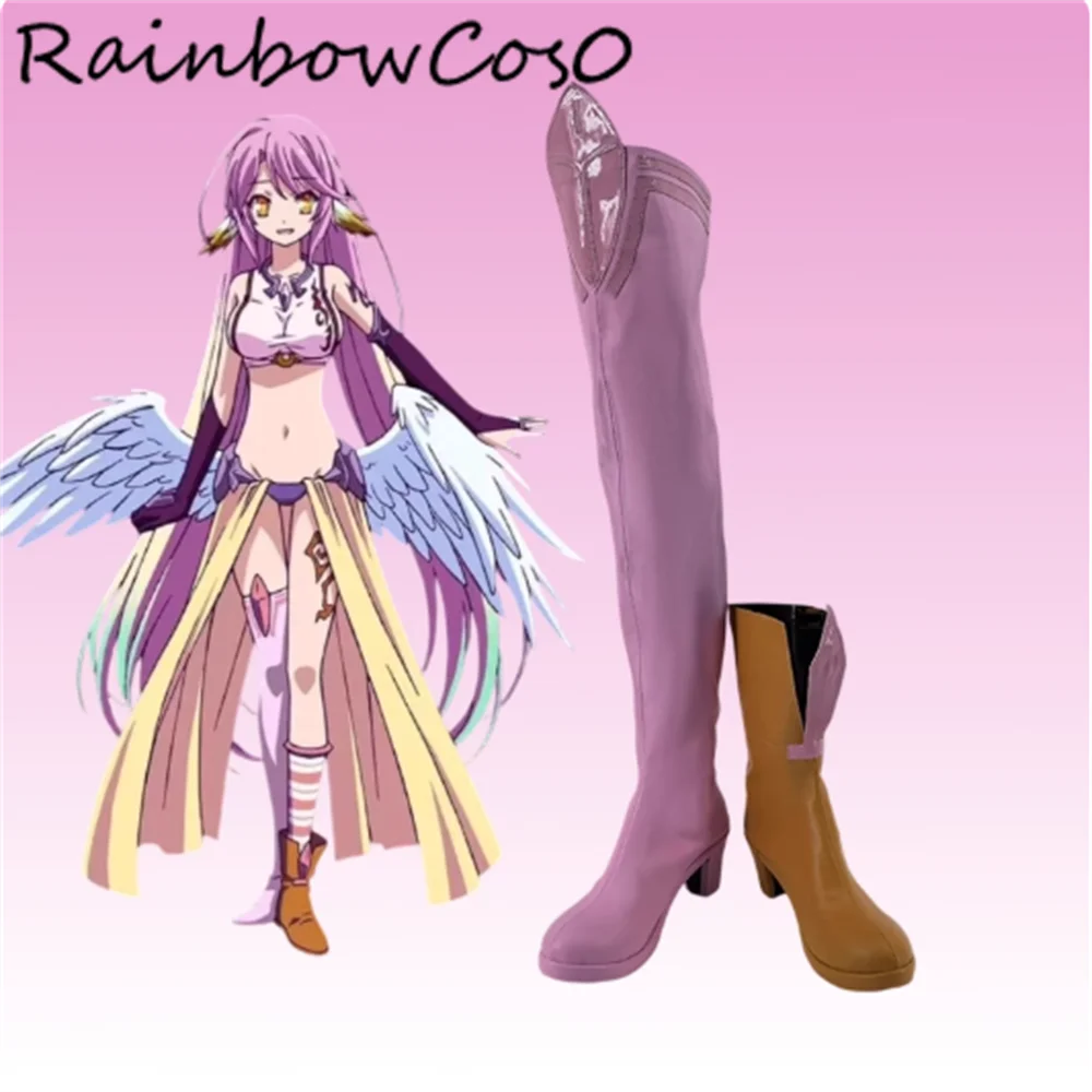 

Jiburiiru Jibril No Game No Life Обувь для косплея Сапоги Игра Аниме Вечеринка Хэллоуин RainbowCos0 W5338