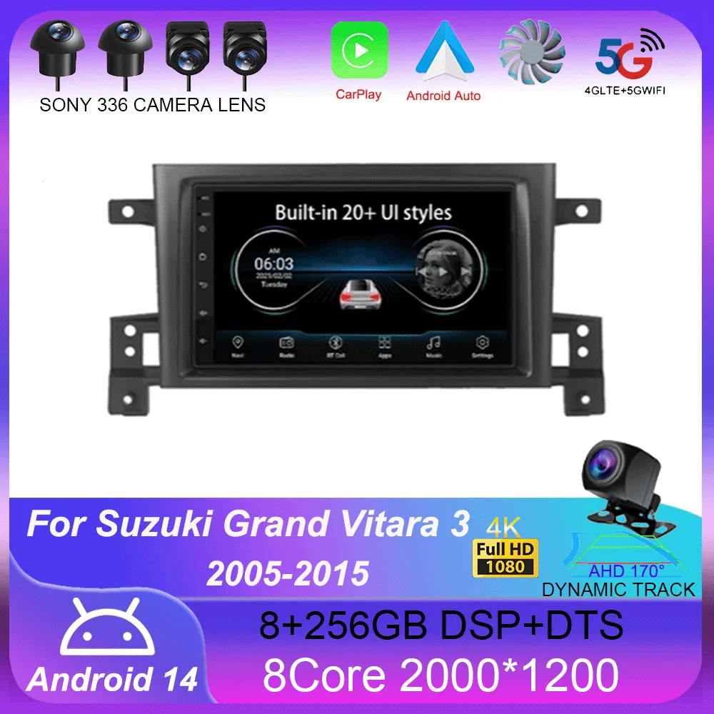 

7 inch Android 14 For Suzuki Grand Vitara 3 2005-2012 2013 2015 2 Din Car Radio Stereo Multimedia Video Player Navigaion Carplay