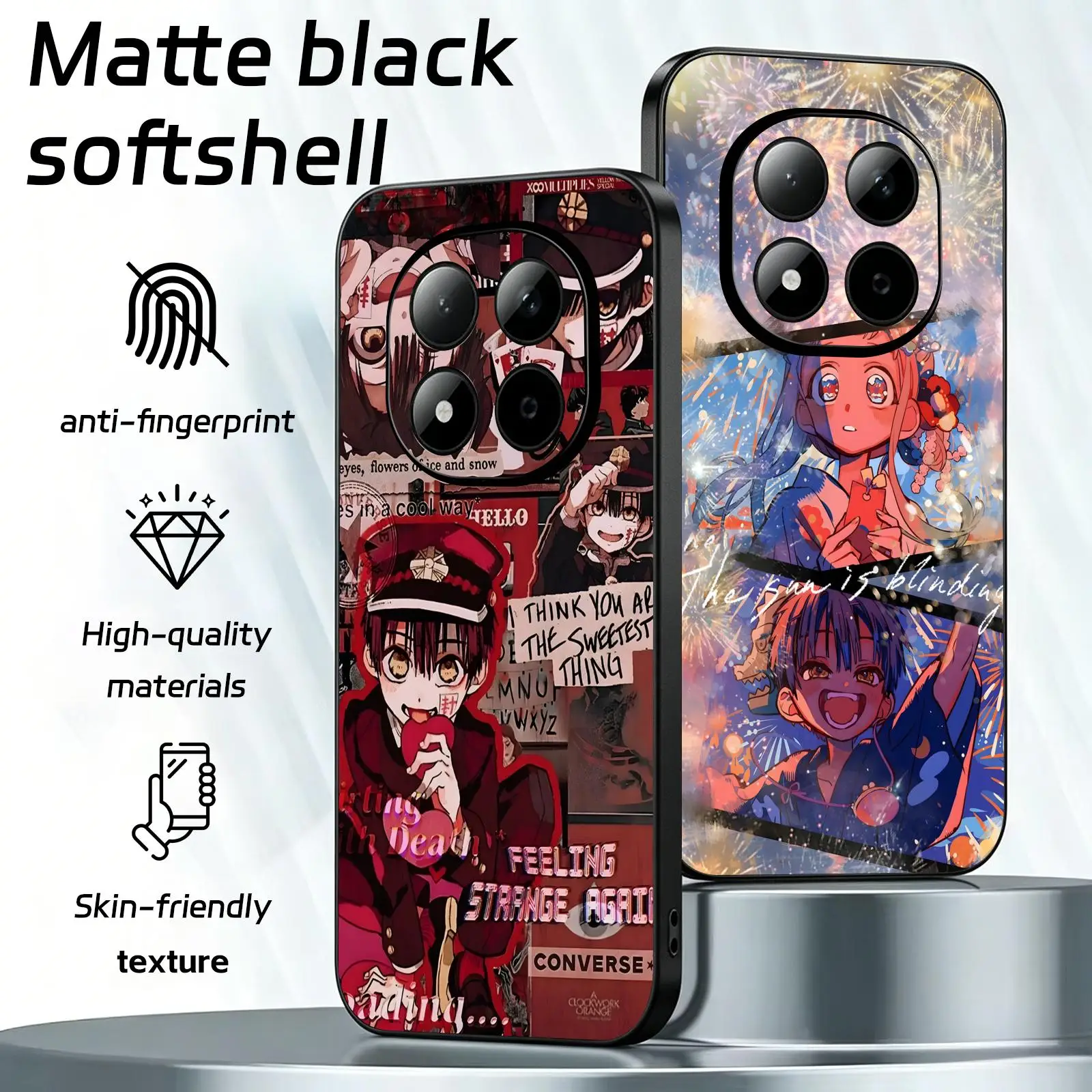 Phone Case For Redmi Note15 14 13 12 11Pro Plus 5G 14C A3 Anti-Drop Soft Black Case Toilet-bound Hanako-kun