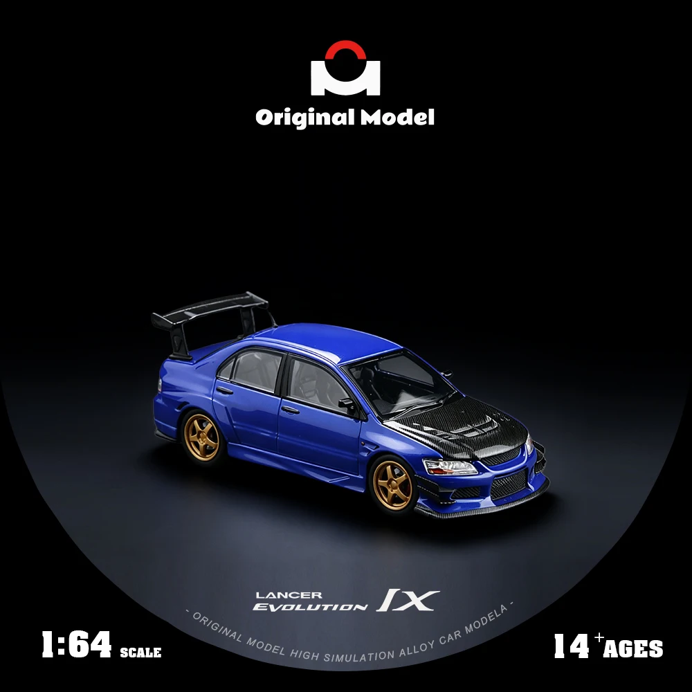 *Pre-order*Original Model 1:64 EVO 9 Open Hood Design Mini Alloy Car Model Dark Blue Painted Realistic Die‑cast Vehicle view 6