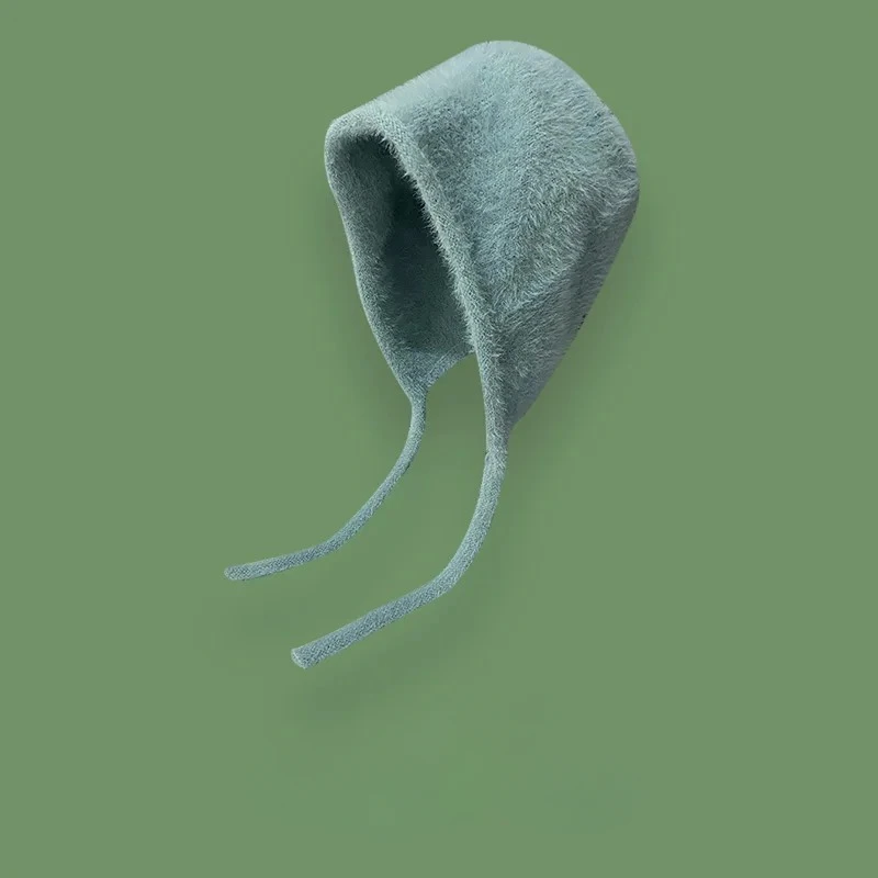Nowa czapka beanie Y2K na jesień i zimę 2025, urocza, ciepła, japońska czapka dziergana, czapka typu pile, męska czapka z ochroną uszu, czapka z wiązaniem, gorro, bonnet.